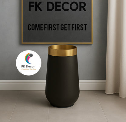 Black and Gold fiber Planter pot